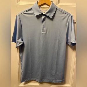 Rorie Whelan Golf UPF 50 blue & white polo